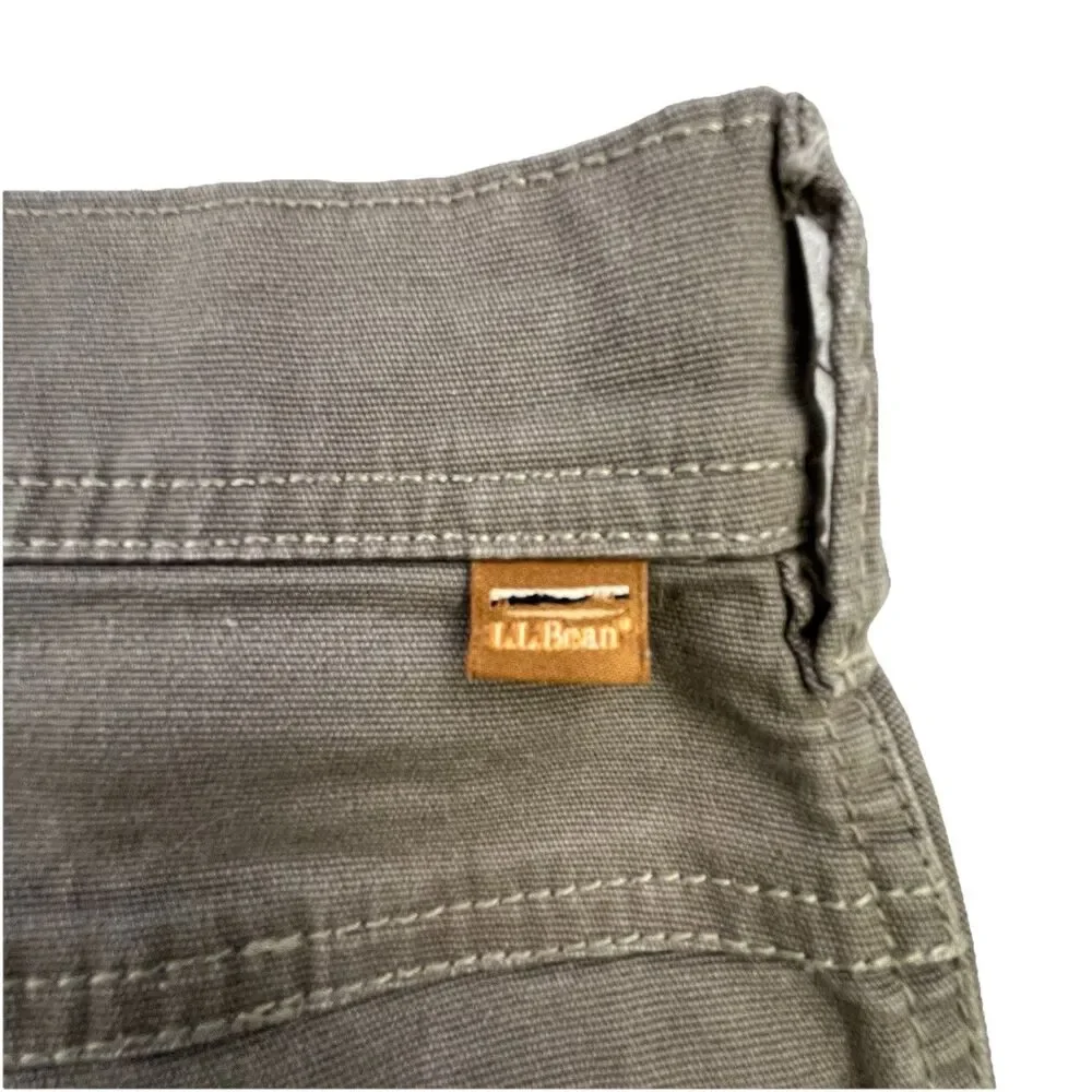 LL Bean Cargo Pants Men’s 42x32 Brown BeanFlex Stretch Double Reinforced Knee